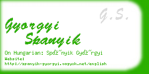 gyorgyi spanyik business card